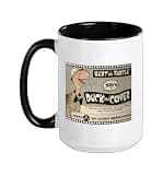 Bert the Turtle Duck & Cover Cold War Civil Defense Ceramic Mug, Black/White, 15oz
