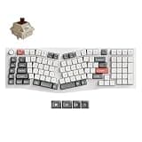 Keychron Q13 Ultra 8K Wireless Mechanical Keyboard, 96% Alice Ergonomic Layout with Numpad, Full Aluminum Custom Keyboard, ZMK, 660H Battery, Hot-Swappable Silk POM Switch, RGB, White