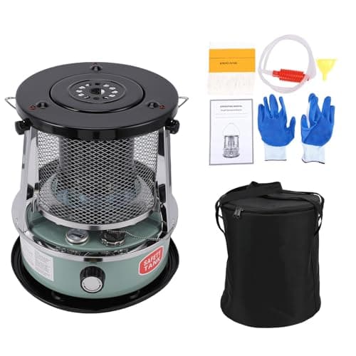 ZAICOLER Kerosene Heater Portable Kerosene Space Heater 2.6KW 5.2L Manual Ignition Cold Rolled Plate Stainless Iron Adjustable Height for Camping Tent Ice Fishing Indoor Outdoor Use