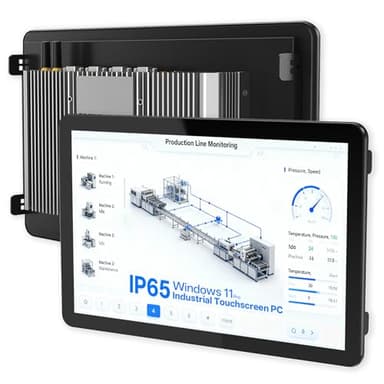 NORQIN 18.5" Embedded Industrial Touchscreen Panel PC-Fanless,Windows 11 Pro All-in-One Computer,IP65 Front Panel,1080P 16:9 Touch Monitor,HDMI/LAN/COM/USB/GPIO,for Automation(I7 10th Gen,8G+256G)