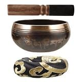 SOLUSTRE Meditation Sound Bowl Set with Mallet and Cushion, Copper Tibetan Singing Bowl for Yoga Room and Home Decor, Helping You Stay Peaceful and Calm with Unique and Elegant Design