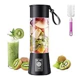 Cordless Portable Blender for Smoothies & Shakes - Upgraded Rechargeable 13 Oz Mini Smoothies Blender with 6 Stainless Steel Blades, 20000Rpm/Min Speed, Convenient Squeezed Juice in Picnic/Sports
