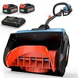SENIX Cordless Snow Shovel, 40V | 13-Inch | 6-Inch | 8000mAh Snow Blower, 20FT Max Throw Distance, Plows 375lbs/Min, with Auxiliary Handle for Patio, Deck, Driveway