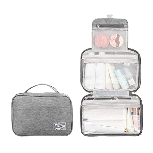 Gooddyiyukey Hanging Travel Toiletry Bag for Men,10 X 6.5 Inch Makeup Bag Large,Foldable Portable Large Capacity Travel Bag for Toiletries,Waterproof Travel Cosmetic Bag,Travel Accessories