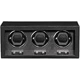ROTHWELL Triple Watch Winder for Automatic Watches with Quiet Motor with Multiple Speeds and Rotation Settings (Black/Grey)