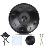 18 Inch 9 Notes G Minor 440 HZ Handpan Steel Music Drum Beginner Percussion Instrument Steel (Black)