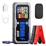 Portable 8250A Car Battery Jump Starter with PD-65W (for All Gas or 10.0+L Diesel), 12V Potable Car Jump Start with 4.01 inch HD Screen, 2 USB Power Bank 24-Months Stand-by Time