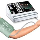 Blood Pressure Monitor for Home Use– Large Backlit Screen with Trend Curve, Rechargeable Upper Arm BP Machine, Accurate Readings, 180 Memory for 2 Users, Digital Machine with Comfortable Large Cuff