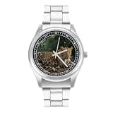 FodPand Mens Stainless Steel 3-Hand Analog Watch Easy Reader 40mm Dial