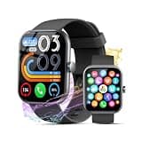 Smart Watch for Men Women(Answer/Make Calls), 2026 New 1.96" HD Smartwatch, Fitness Tracker with 110+ Sport Modes, IP68 Waterproof Pedometer, Heart Rate/Sleep/Step Monitor for Android iOS, Black