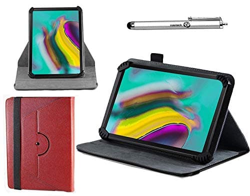 Navitech Red Case with 360 Rotational Stand & Stylus Compatible with ACEPAD A121 10.1" Tablet