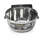 MidWest Homes for Pets Snap'y Fit Stainless Steel Food or Water Bowl, Holds 1 Quart, Mounts to Wire Crates, No-Tip Design, Rust-Resistant, for Dogs and Cats