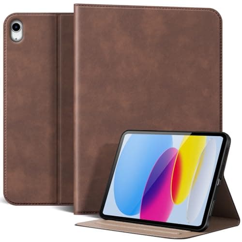 FTSOLSOH for Ipad(A16) 11th Gen Case 11 inch 2025 and Ipad 10th Gen 10.9 inch 2022 Leather Protection Cover Protective Shell with Auto Sleep/Wake.Dark Brown