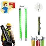 Green Electrical Rescue Spliceable Hook Pole with Storage Bag, Portable High Voltage Insulated Hot Stick for Live-Line Work, Safety Rescue Tool(3.0m 2-Section 35kv)