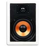 Micca M-6S 2-Way in-Wall Speaker, 7.3"(W) by 10.7"(H) Cutout, Home Theater, Whole House Audio, Indoor or Covered Outdoor, 6.5" Woofer, 1" Tweeter, White, Paintable, Each