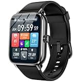 Smart Watches for Men Women with Alexa Built-in, Bluetooth Call, 1.85" HD Touchscreen, 120+ Sport Modes, IP68 Waterproof, 7-Day Battery, 24/7 Heart Rate & Sleep Monitor for Android iPhone (Black)