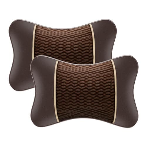 Car Headrest Neck Pillow for Nissan GT-R (2016–2023),100% Memory Foam and Breathable Removable Cover,Comfortable Ergonomic Design,A/Brown