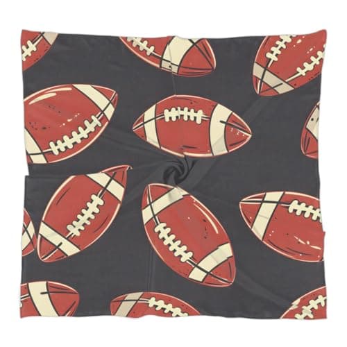 Hsnar Football Theme 23.6" Silk Like Head Scarf Fashion Square Neck Scarfs for Women Hair Scarves Gift