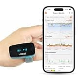 LOOKEE O2-Tracker Ring Continuous Pulse Oximeter - Wearable Oxygen Monitor with Vibration Reminder for Low O2 - Rechargeable Blood Oxygen Saturation SpO2 Meter - Free APP with Reports