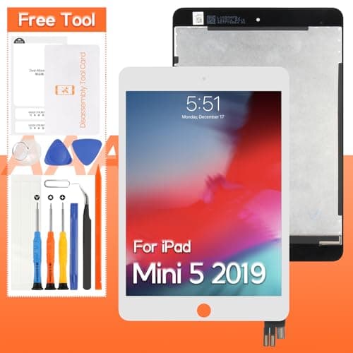 Screen Replacement for iPad mini 5,for iPad mini 2019 A2126, A2124, A2133, A2125 7.9" LCD Display Touch Screen Digitizer Full Assembly,with Tools (White)
