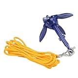 Yinhing Marine Blue Aluminium Foldable Boat Kayak with Yellow Rope Lightweight Portable Good Fixation Ideal for Fishermen and Outdoor Enthusiasts