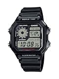 Casio Men's Classic Japanese-Quartz Watch with Resin Strap, Black, 21 (Model: AE1200WH-1A)