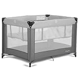 Dream On Me Zazzy Portable Playard with Bassinet - 360° Mesh Visibility, Quick Folding Travel Friendly Design, Carry Bag and Foldable Mattress Pad Included, Compact and Lightweight - Gray