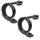 2 Pack PCIE Cable ONLY for MSI MAG A850GL A750GL & MPG A850G A1000G Power Supplies, ATX 3.0, PSU 8 Pin Male to PCIe 8 Pin (6+2) Male Power Supply Sleeved Cable for MSI MAG A850GL A750GL Power Supply