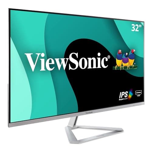ViewSonic VX3276-MHD 32 Inch 1080p Monitor, IPS with Screen Split Capability and Eye Care Technology for Home and Office Entertainment, Ultra-Thin Bezels, DisplayPort, and HDMI Inputs