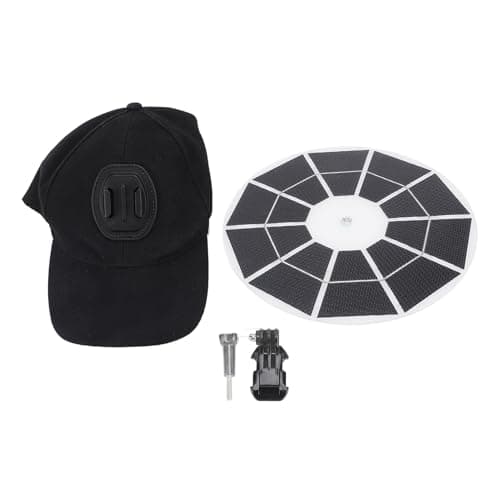 Fuchooky 20W Round Solar Panel with Baseball Cap 5V Dual USB Regulator Fast Charging Portable Solar Panel Hat for Outdoor Camping Hiking Fishing