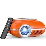 HOMPOW Mini Projector with Two -Way Bluetooth, Portable Projector for Home Theater Use, Support 1080P for Indoor/Outdoor, Movie Projector Compatible with HDMI, USB, Laptop, TV Stick (Orange)