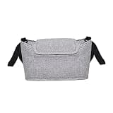 DuskHaven Organizer Bag Large Capacity Pram Handle Storage Bag Diaper Bag, Gray