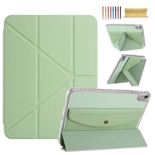 Dteck for iPad mini 7 (A17 Pro, 7th Gen), Mini 6 (6th Gen) 8.3 inch Smart Folio Case, Versatile Tri-fold Stand, with Pencil Holder, Pocket, Auto Sleep Wake, Magnetic Closure, PU Leather Cover, Green