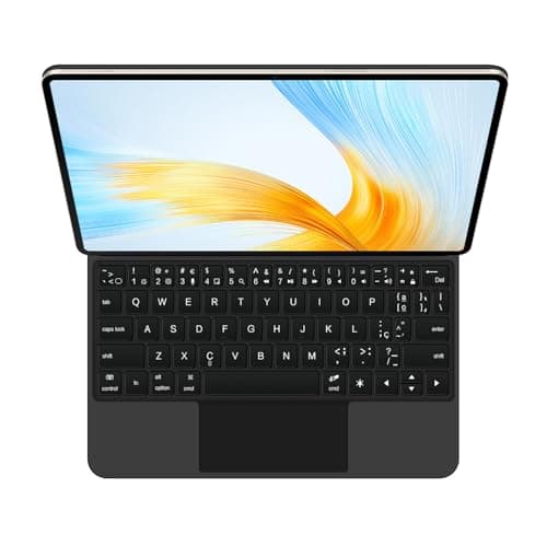 GUPENAA Keyboard Case for Huawei MatePad Pro 13.2 (2023), Easy-Set Magic Floating Cantilever Stand,7 Colors Backlight, Built-in Trackpad,Black,Portuguese