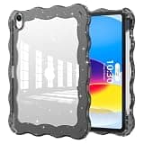 SPIUST for iPad (A16) 11th Generation 11 Inch 2025,10th Generation 10.9 Inch 2022 Case,Wave Edge Durable TPU+Back Hard PC Shockproof with Transparent Back,Black Bling