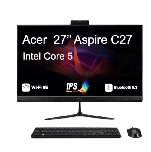 Acer Aspire C27 Professional All-in-One 27" IPS FHD Display (Intel Core 5 120U, 32GB DDR5, 512GB PCIe SSD, Integrated Graphics, WiFi 6E, Webcam, Bluetooth 5.3, Win 11 Home)