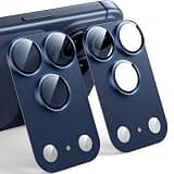 TAURI 2 Pack for iPhone 17 Pro Camera Lens Protector, Full Coverage Military-Grade Shatterproof, Upgrade AR Anti-Reflection Ultra Clear Transmission & Case Friendly, Deep Blue