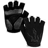 MOREOK Cycling Gloves Bike Gloves for Men/Women-[5MM Gel Pad] Half Finger Bicycle Biking Gloves for Cycling/Weight Lifting/Gym/Motorcycle/Rowing/Outdoor Sports-050-BLACK-L