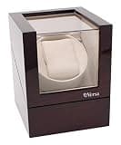 Versa Single Watch Winder Elite Automatic Watch Winder - Quiet Japanese Motor - 12 Settings - Compatible with Rolex's, Cartier, Omega, and More (Cherry)