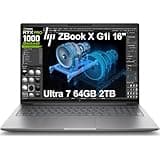 HP ZBook X G1i Mobile Workstation AI Laptop (16" FHD+, Intel 16-Core Ultra 7 265H, NVIDIA RTX PRO 1000 Blackwell 8GB, 64GB DDR5 RAM, 2TB SSD), FP, 3-Yr WRT, Wi-Fi 7, Win 11 Pro (Next Gen Zbook Power)