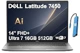 Dell Latitude 7450 7000 Business AI Laptop (14" FHD+, Intel 16-Core Ultra 7 165H (> i7-1355U), 16GB DDR5, 512GB SSD), 2X Thunderbolt 4, IR Webcam, Wi-Fi 7, Win 11 Pro, Prev-Gen Pro 14 Premium
