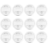 Battery Powered Detector Household Indoor Safety Monitor Battery Operated with Test Mute & Low Power Indicator Light (12PC)