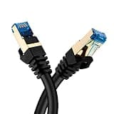 Olialia Cat 7 RJ-45 Ethernet Network Patch Cable - 10ft, Stranded, 600MHz, 26AWG, Pure Bare Copper, Flexboot Shielded Category 7 Ethernet Cable, Black