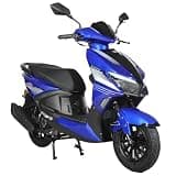 X-PRO Solara 150cc Moped Scooter, Gas Powered Street Scooter for Adults, Automatic Transmission, Electric/Kick Start, 10-Inch Aluminum Wheels, LED Lights, USB Charging Port, Front Disc Brake (Blue)