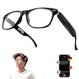 KXBVDY AI Smart Glasses for Men Women - Bluetooth 5.4 with Chat GPT, Blue Light Filtering Lenses, Translation Glasses with 144 Languages & Accents for Travel Meeting Business, Black