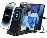 Wireless Charger for iPhone - 5 in 1 Charging Station for Multiple Devices Apple: Fast Wireless Charging Stand Dock for iPhone 17 16e 16 15 14 13 12 Pro Max Apple Watch Airpods