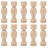 SOESFOUFU 10Pcs Solid Wood Stair Balusters Unfinished Roman Pillars for Indoor Staircase Spindles Crafting Home Decor DIY 2.36X0.70X0.70In