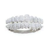 Men and women Adjustable Gold and Silver Grillz - Hip Hop Bling Tooth Covers with Cubic Zirconia - Detachable Fashion Dental Jewelry for Men (Silver)