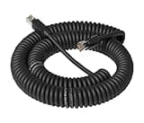 zxgyjf Rj45 to Cat6A Spiral Ethernet Cable, 8Pin 26Awg, PUR Flexible Double Shielded Spring Cable, tensile Extension for Computer Network Connection(Black,3M)
