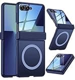 LEIAU for Samsung Galaxy Z Flip 7 Case with Hinge Protection & Front Screen Protector [Support MagSafe] - Full Body Military-Grade Translucent Back Phone Cover, Blue